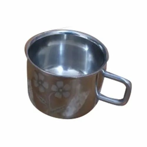 100 Ml Stainless Steel Cup - SS304, Silver, Round | Corrosion Resistant, Rust Proof, Durable, Polished Finish