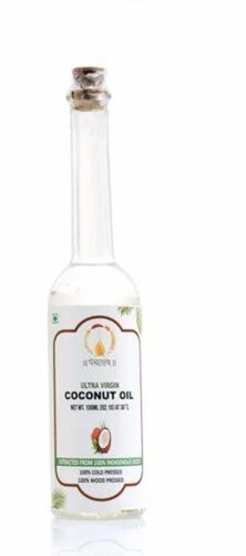 100ml Wood Pressed Ultra Virgin Coconut Oil - Glass Bottle, White | Food Grade, 12 Months Shelf Life, Cooking & Skin Care