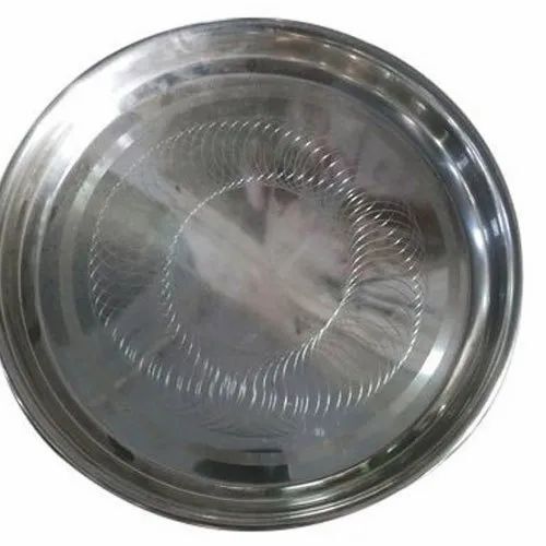 14 Inch Round Stainless Steel Dinner Plate