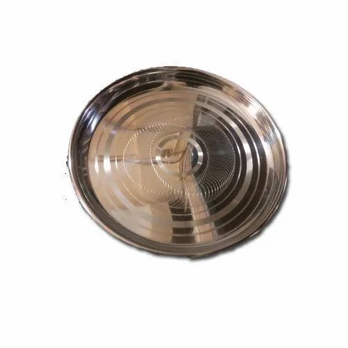 14 Inch Stainless Steel Dinner Plate - Stainless Steel, 14 Inch, Silver | Corrosion Resistant, Rust Proof, Chrome Finish