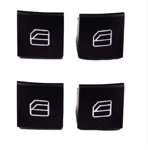 4 Pieces Window Switch Cover For Mercedes A Class W169 (2004-2012) - ABS Material, Black | Replacement On/Off Button, 12 Month Warranty