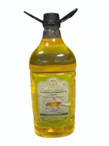 5L Wood Pressed Ultra Virgin Groundnut Oil - Yellow Can, Liquid | Food Grade, 12 Months Shelf Life, Cooking Use