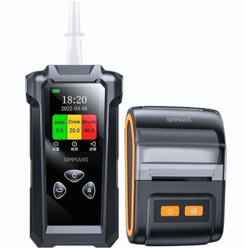 Alcohol Breath Tester With Printer S-99 - ABS Plastic, Black, 50Hz | Automatic, Portable, Digital Display, Quick Calibration, Battery Operated