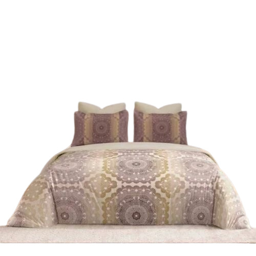 Designer Purple Cotton Bed Bedsheet - 100% Cotton King Size Multicolor, Shrink Resistant, Printed Pattern, Machine Made