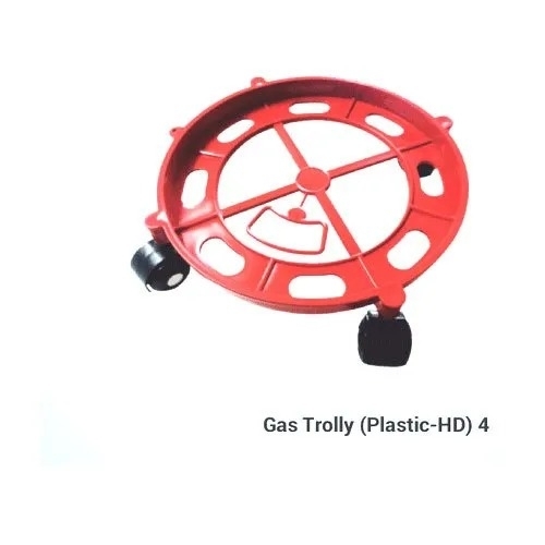 Plastic Gas Trolley - Plastic 12 Inch Diameter Multicolor | Load Capacity 40 Kg 4 Wheels Industrial Use
