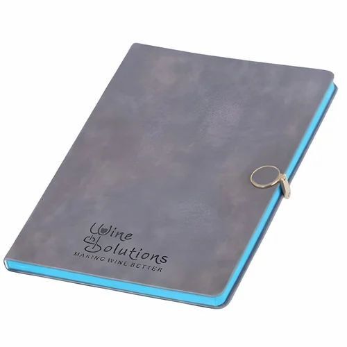 Smokey Grey Leatherette A4 Corporate Diary - Hardbound, 80 GSM, 200 Ruled Pages | Antibacterial, Durable, Lightweight, Eco-Friendly, Water Resistant