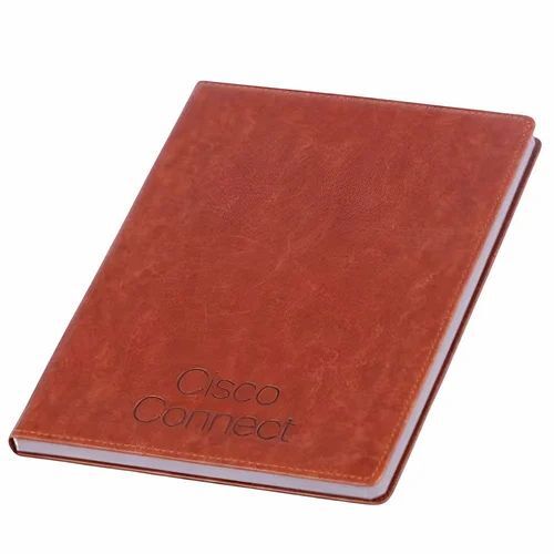 Walnut Brown Leatherette A4 Corporate Diary - Hardbound 80 GSM 200 Pages Antibacterial Durable Eco-Friendly