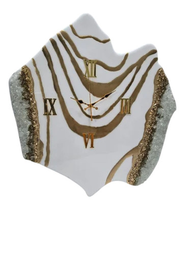 White Base 18 Inch Resin Wall Clock