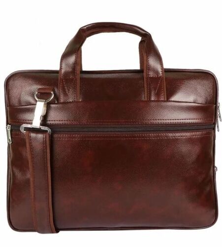 12.3inch Leather Laptop Bag - Pure Leather, Brown, Zipper Closure | Polished Surface, Soft Texture, Durable Comfort