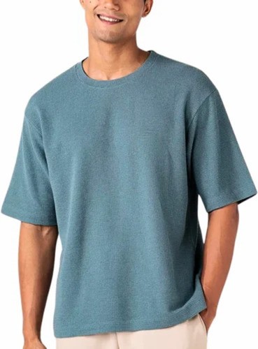 Oversized Waffle Texture T-Shirt - Cotton, Multiple Sizes, O-Neck, Half Sleeves | Lightweight, Soft, Breathable, Quick Dry, Comfortable Fit