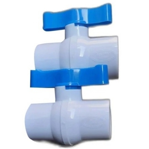 Pvc Ball Valve - PVC, 50mm, Silver, High Pressure 150 WOG | Industrial Use, Screwed Connector