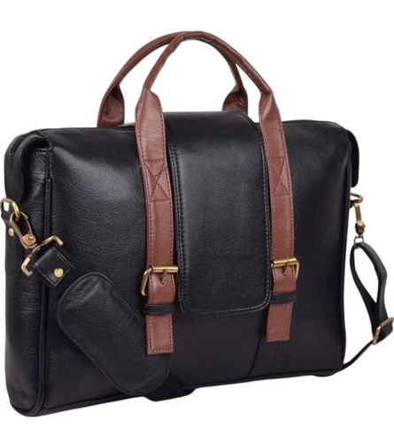 Velvet Stride Leather Shoulder Bag - Pure Leather, 16-20L, Black, Polished Finish | Zipper Closure, Soft Texture, Durable Comfortable Design