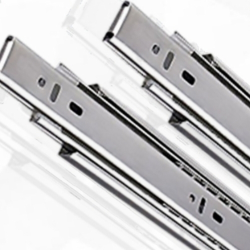Zink Drawer Slider - Steel Zinc Finish Grey, Side Mount, Load Bearing 10-45kg, Smooth Silent Sliding