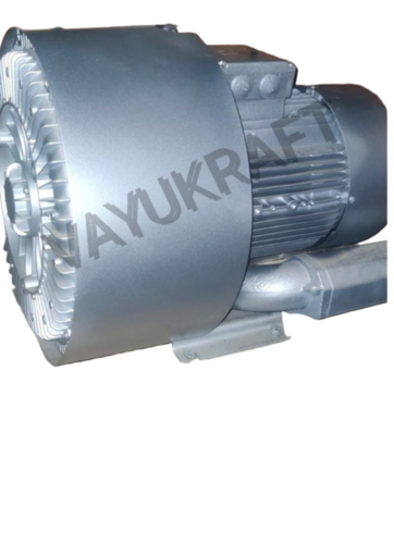 5 Hp Single Stage Side Channel Blower - Grey, 150V, 40-350 m³/hr, 80-200 mbar, Industrial, Low Noise, Energy Efficient, Robust