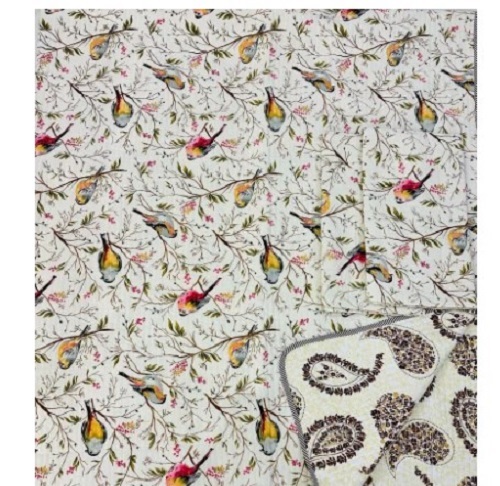 Bird Printed Cotton Quilt - Cotton, Full Size | Suitable For Winter Weather, Customizable, Tested Quality Standards