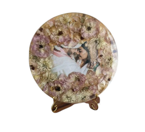 Epoxy Resin Photo Frames - 8 Inch Diameter, Multicolor, Round | Elegant Look, Wall Mounting, Indian Style