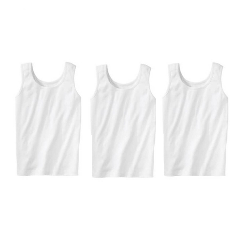 Kids White Cotton Vest - Cotton, All Sizes, White | Skin Friendly, Breathable, Lightweight, Durable Stitching