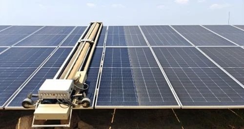 Lift And Shift Type Solar Panel Dry Cleaning System