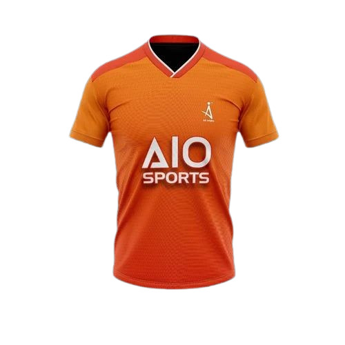 Men Polyester V Neck Sports T Shirt - Regular Fit, Half Sleeves, Printed | Lightweight, Quick Dry, Comfortable Fit