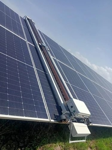Semi Automatic Solar Panel Cleaning Robot - Metal, Plastic, White, 24v Dc, Ip67 Waterproof | Non-abrasive Rotating Microfiber Brush, Battery-powered, Quiet Operation