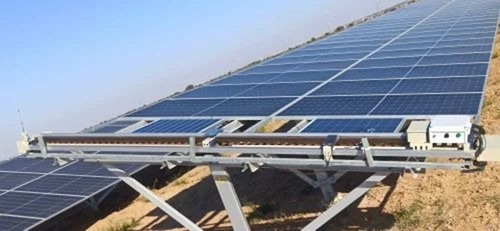 Solar Panel Cleaning Robot - Anodized Aluminium, Standard Size, White, Battery-Powered 24V DC, Non-Abrasive Microfiber Brush, Hybrid Cleaning Method, IP67 Water Resistant, Semi-Automatic Operation, Low Noise