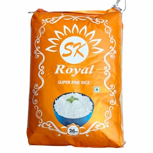 26kg SK Royal Super Ponni Rice - Fully Polished, PP Bag, White | Long Grain, Common Cultivation, Dried, 12 Months Shelf Life
