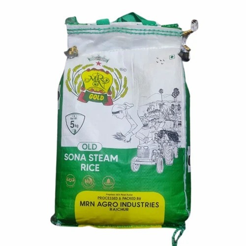 5kg MRN Gold Old Sona Steam Rice - HDPE Bag, Fully Polished | White, Long Grain, Dried, Common Cultivation, 12 Months Shelf Life