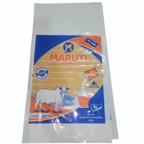6 Inch Maruti LDPE Milk Pouch - LDPE, 6 Inch, White | Leak Proof, Tear Resistant, Moisture Resistant, Flexible Material, Easy Sealing, Durable Pouch