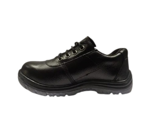 Air Max Leather Safety Shoes - Leather, Size 6-9, Black | Skin Friendly, PVC Outsole, Plain Pattern