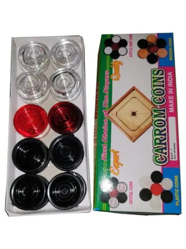 Carrom Board Coins For Indoor And Outdoor Play - Standard Size, Durable Round Material | Precision-Finished Surface, Smooth Gameplay
