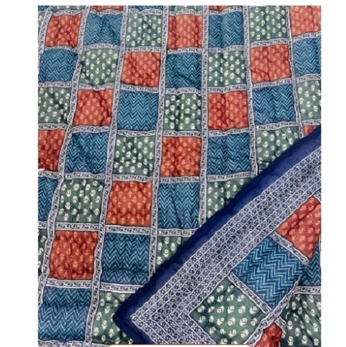 Dhabu Printed Double Cotton Rajai - Cotton, Full Size | Printed Pattern, Winter Use, Tested Quality