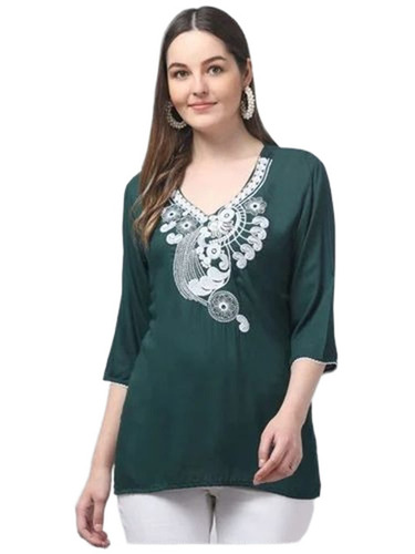 Embroidered Kurtis - Color: Green