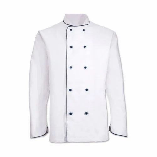 Hotel Chef Coat - Terry Cotton, White, Full Sleeves | Unisex, Regular Fit, All-Season Coat