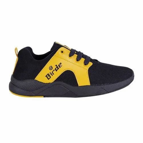 Men Black And Yellow Sports Shoes