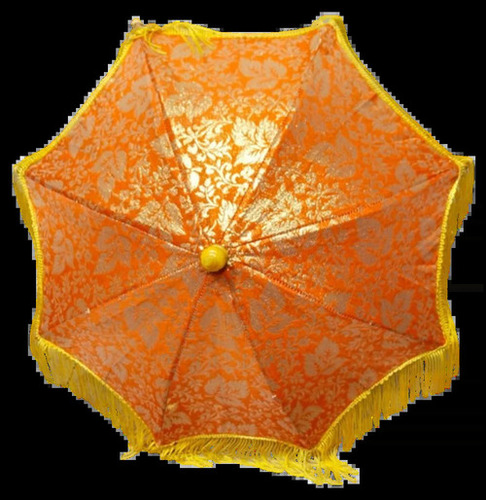 Orange Wedding Straight Umbrella - Polyester Canopy, Aluminum Shaft, Stainless Steel Ribs, Orange | Lightweight, Lace, Sun and Light Rain Protection