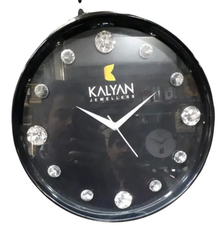 Round Shape Promotional Wall Clock - Plastic, Standard Size, Custom Color | Lightweight, Durable, Large Printable Dial