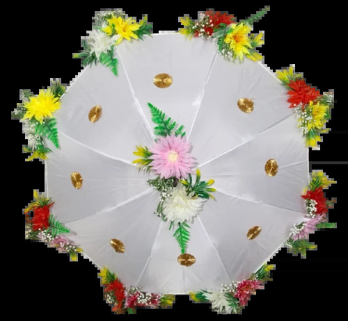 White Flower Bouquet Wedding Umbrella