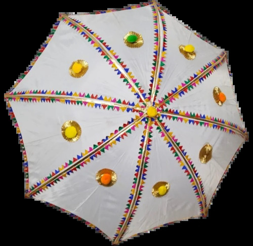 White Lace Work Wedding Umbrella