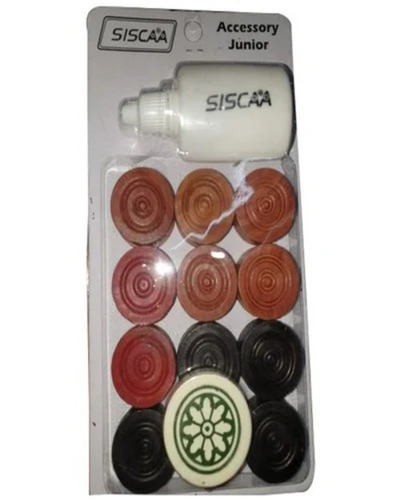 Wooden Carrom Board Coins - 24 Coins and 1 Striker, 50 mm Diameter | Round Shape, Smooth Edges for Controlled Play