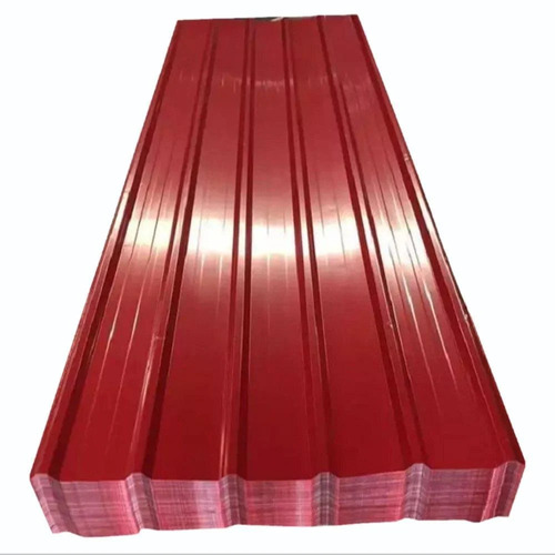 14x8 Feet Metal Roofing Sheet - Metal, 14x8 Feet, Red, Color Coated | Residential & Commercial Use
