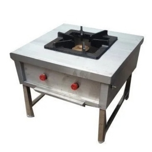 Commercial Single Stock Burner - Stainless Steel, Silver, Gas Operated | Single Burner, High Heat, Flame Control, Energy Efficient