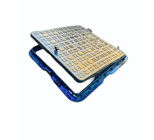Lockable Plastic Manhole Cover - 2.5 Ton Load Capacity, Square Shape, With Grating, Locking Feature