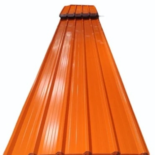 Orange Color Coated Roofing Sheet - Metal All Sizes Orange | Rust Resistant Corrosion Resistant Weather Resistant UV Resistant Heat Resistant Lightweight Durable Easy Installation Polished Surface