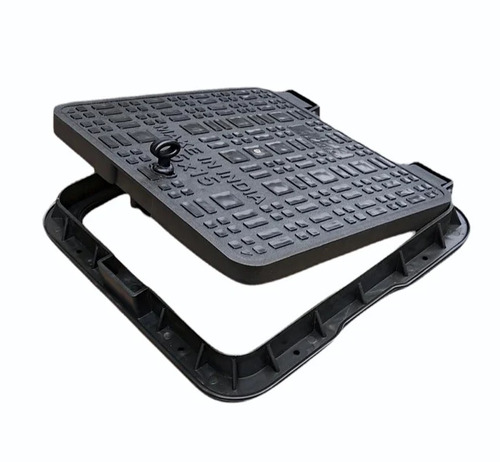Plastic Square Manhole Cover - PVC, 2.5 Ton Load Capacity | Locking Type, With Grating