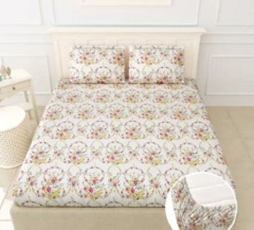 Pure Cotton King Size Bedsheet - Printed Modern Design, Shrink Resistant, Multiple Colors