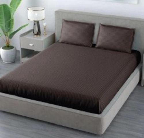 Satin Cotton Plain Hotel Bed Sheet With Pillow