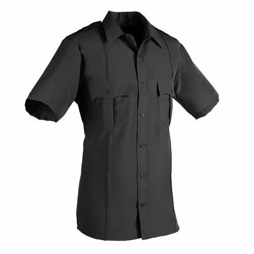 Security Guard Half Sleeve Polyester Mix Shirt - Polyester Mix S-XXL Black | Men Short Sleeves All Season