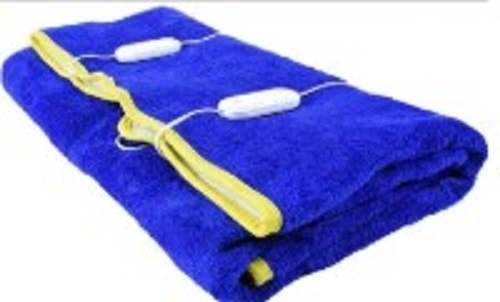 Warm Plain Blue Electric Blanket - Full Size, Light Weight, Easy to Clean | For Home, Hospital, Hotel, Picnic, Travel
