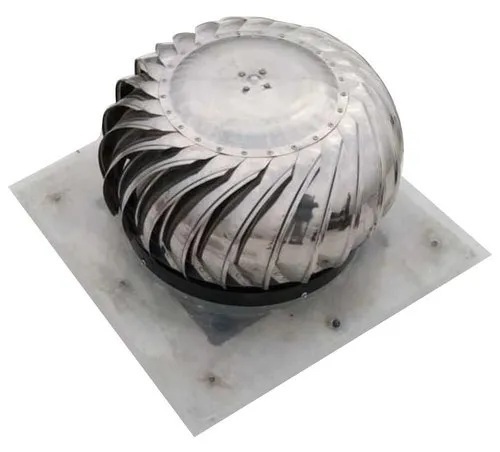 Industrial Stainless Steel Turbo Ventilator - 21 Inch, Silver, 53 Vanes, 130 km/hr Wind Velocity | Automatic, Durable, Round Shape, Commercial Use