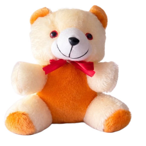 Soft Teddy Toy - Cotton Material Orange and White Huggable Size | Soft Texture Cute Design Durable Stitching